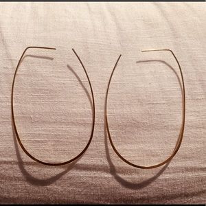 Gold open hoop earrings